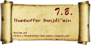 Thanhoffer Benjámin névjegykártya